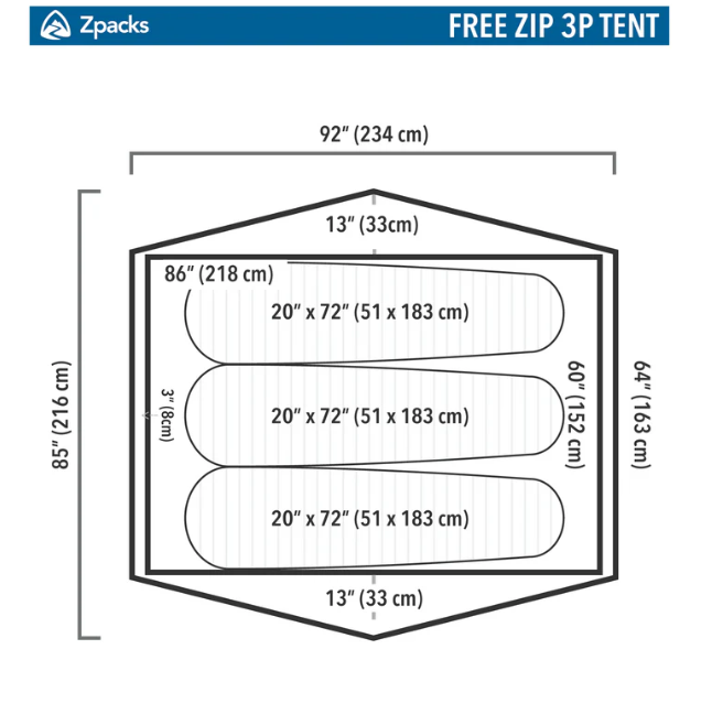 Zpacks Free Zip 3P Freestanding Tent