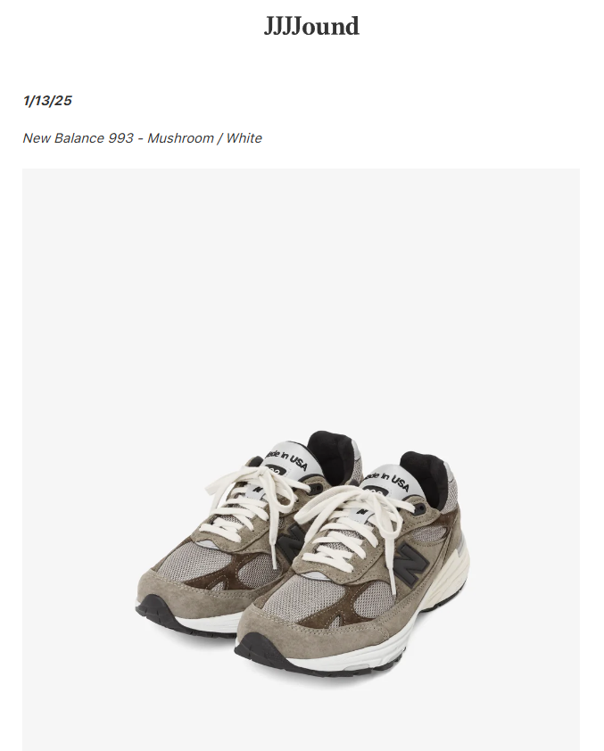 JJJJound×New Balance 993リリース！！大注目の新作紹介 | Buy&Ship 