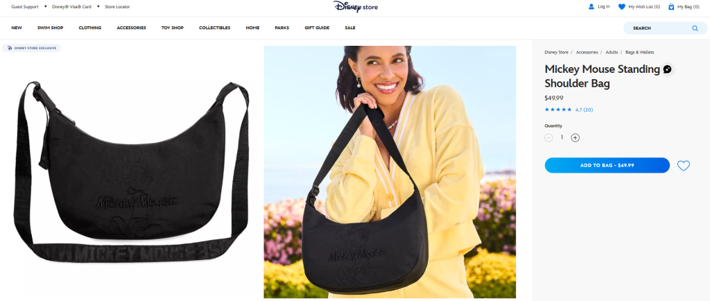 アメリカ ディズニーストア Mickey Mouse スタンディングショルダーバッグ