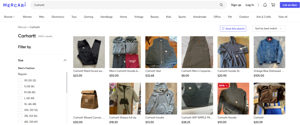 USメルカリ　Carhartt