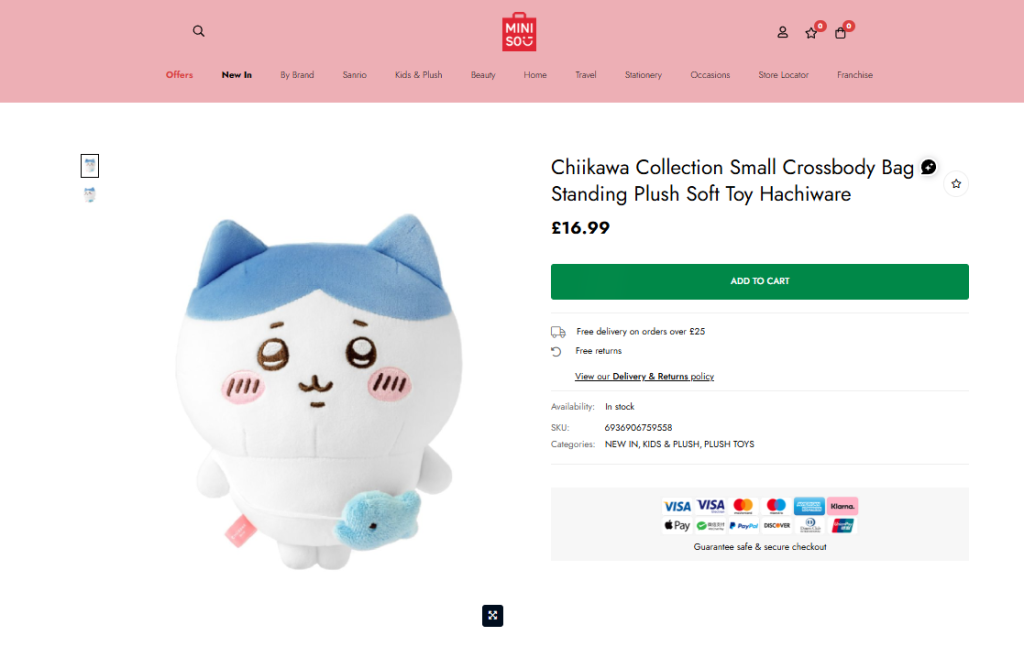 Miniso UK ちいかわ × MINISO