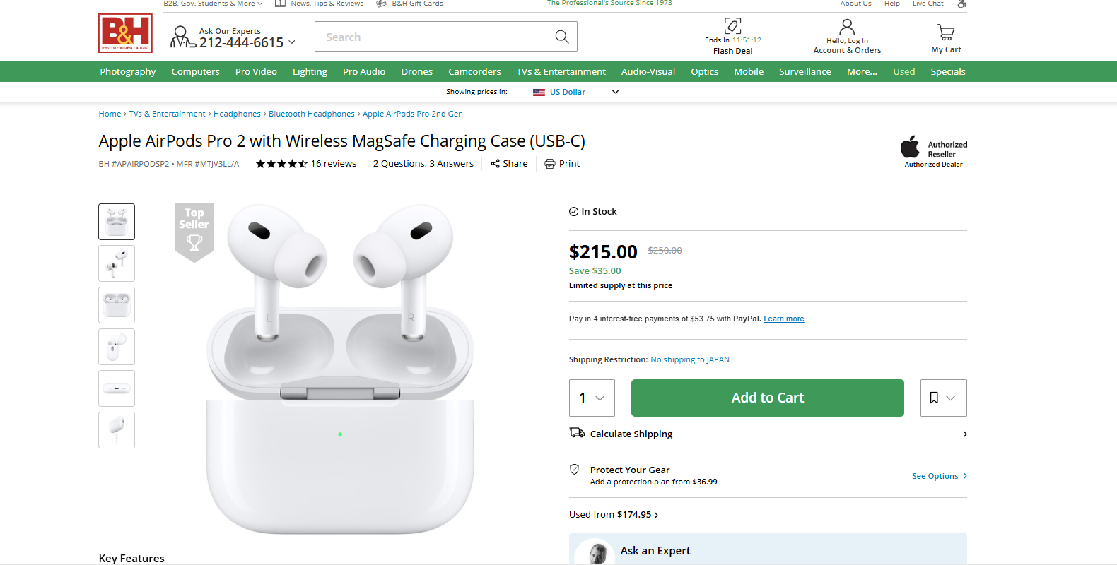 Apple AirPods Pro 2 with Wireless MagSafe Charging Case (USB-C)