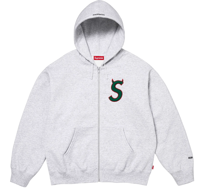 Devil S Logo Zip Up Hooded Sweatshirt