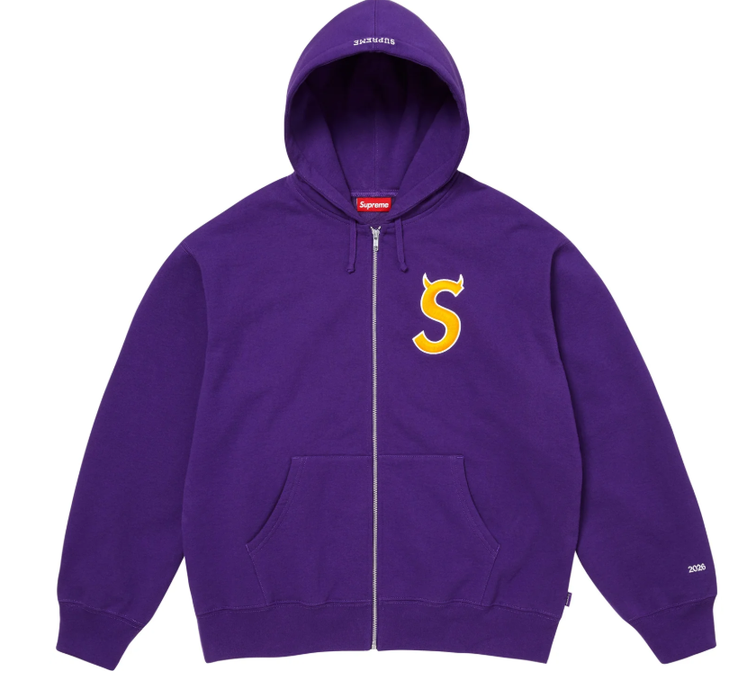 Devil S Logo Zip Up Hooded Sweatshirt