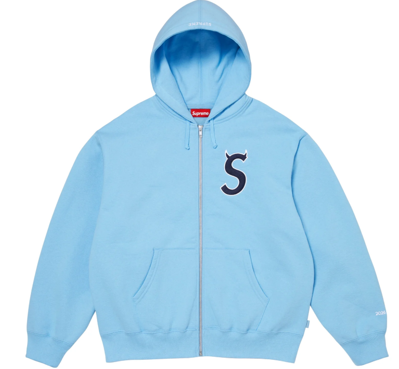Devil S Logo Zip Up Hooded Sweatshirt