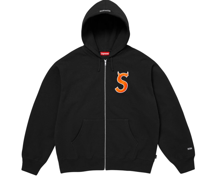 Devil S Logo Zip Up Hooded Sweatshirt
