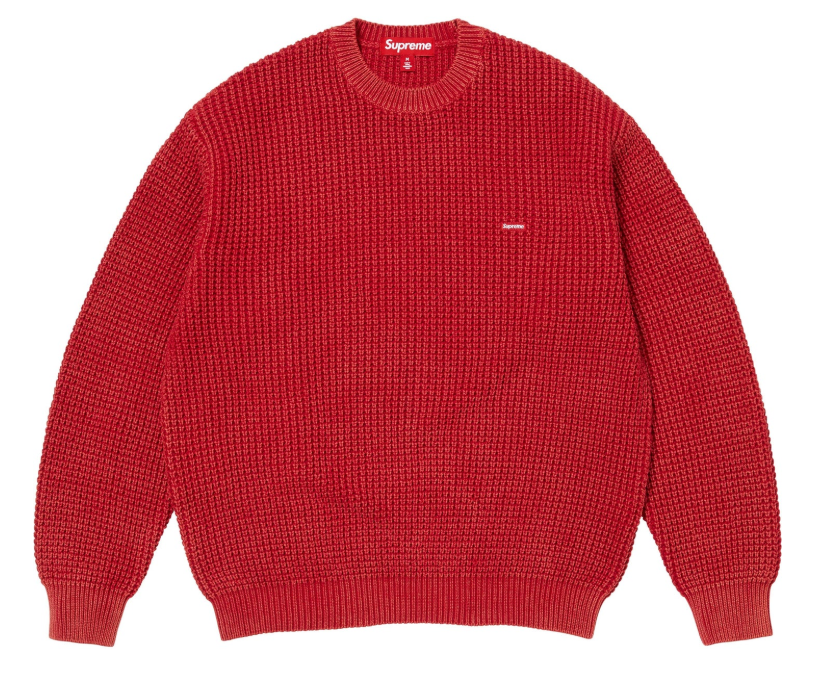 Washed Small Box Waffle Sweater