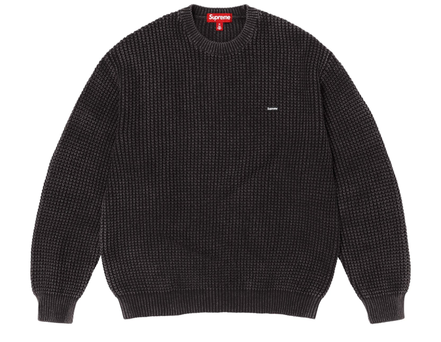 Washed Small Box Waffle Sweater
