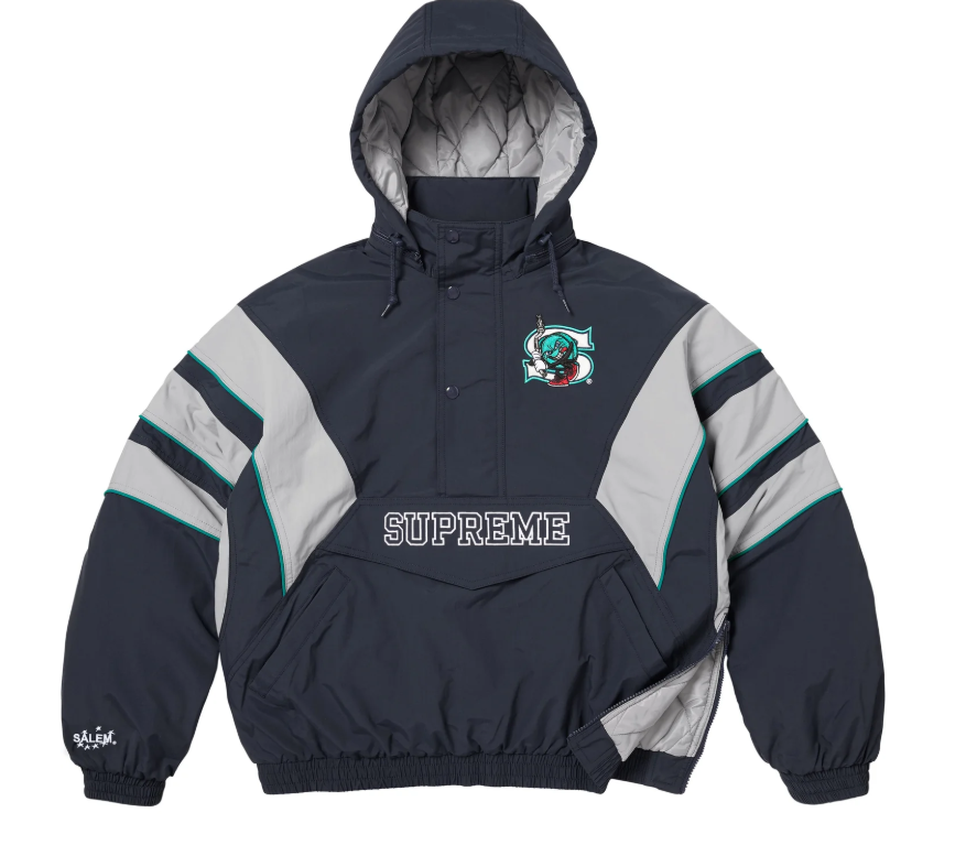 Supreme/SALEM Half Zip Stadium Jacket