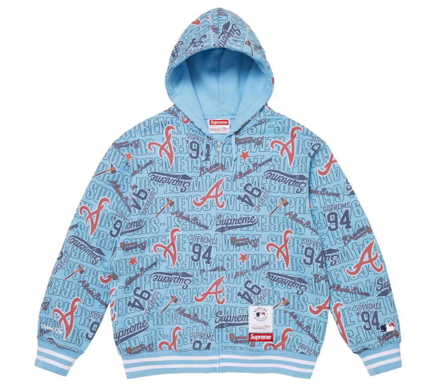 Supreme®/Mitchell & Ness® Teams Zip Up Hooded Swetashirt