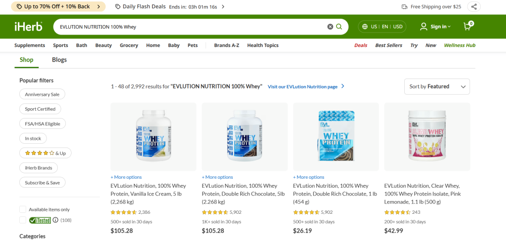 海外プロテインおすすめ商品|日本より安く買える?アメリカ通販・iHerb・国際転送Buy&Shipの使い方を徹底解説【2026年最新版】EVLUTION NUTRITION
